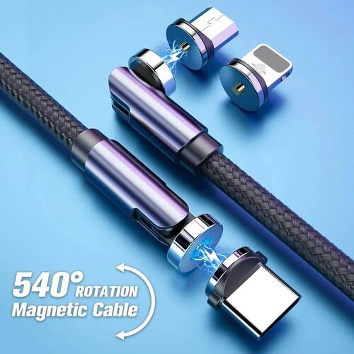 Rotating Magnetic Data Cable 540 Degrees Usb Quick Charge 3in1 Mobile Phone Charging Cable For Huawe