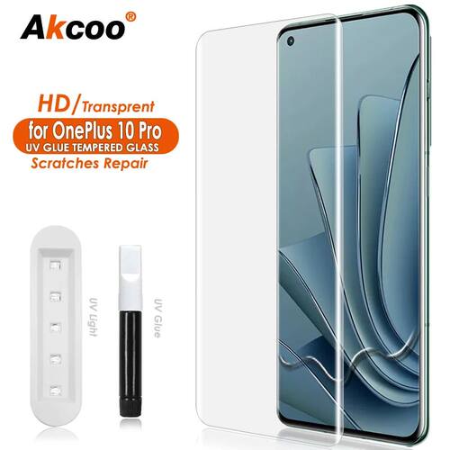 For OnePlus 10 Pro 5G Screen Protector UV Tempered Glass Film for One Plus 7T 8 9 Pro full coverage