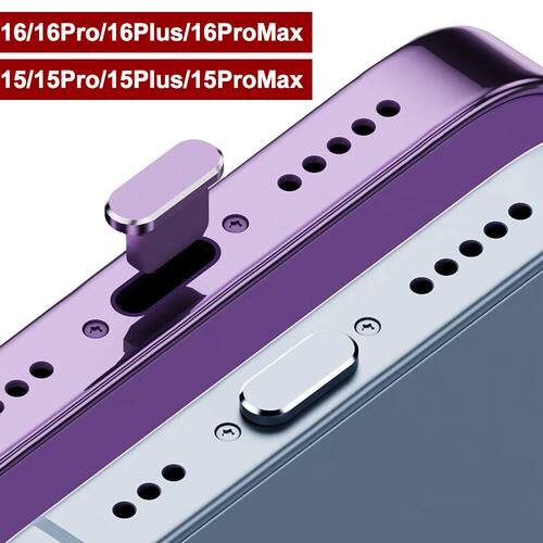 3PCS Luxury Metal USB C Type-C Dust Plugs for IPhone 16 15 P