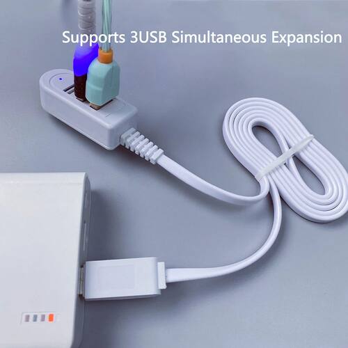 3In1 USB Splitter Socket Multi-function 3A Charger Converter USB Port Hub Digital Data Cables Access