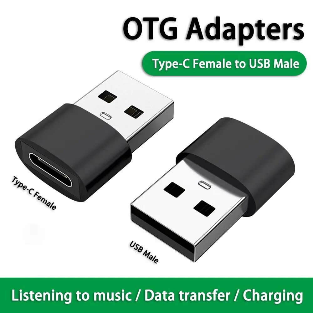 2Pc USB C Female to USB A Male Adapter Type C Charger Power