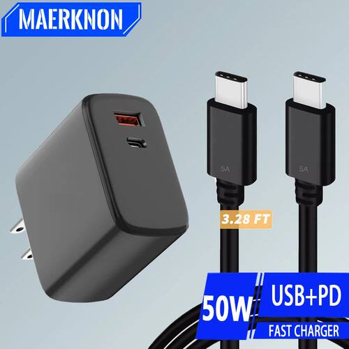 50W PD Charger USB C Charger Super Quick Charge Adapter For Samsung Galaxy S22 S23 S24 Ultra Type C