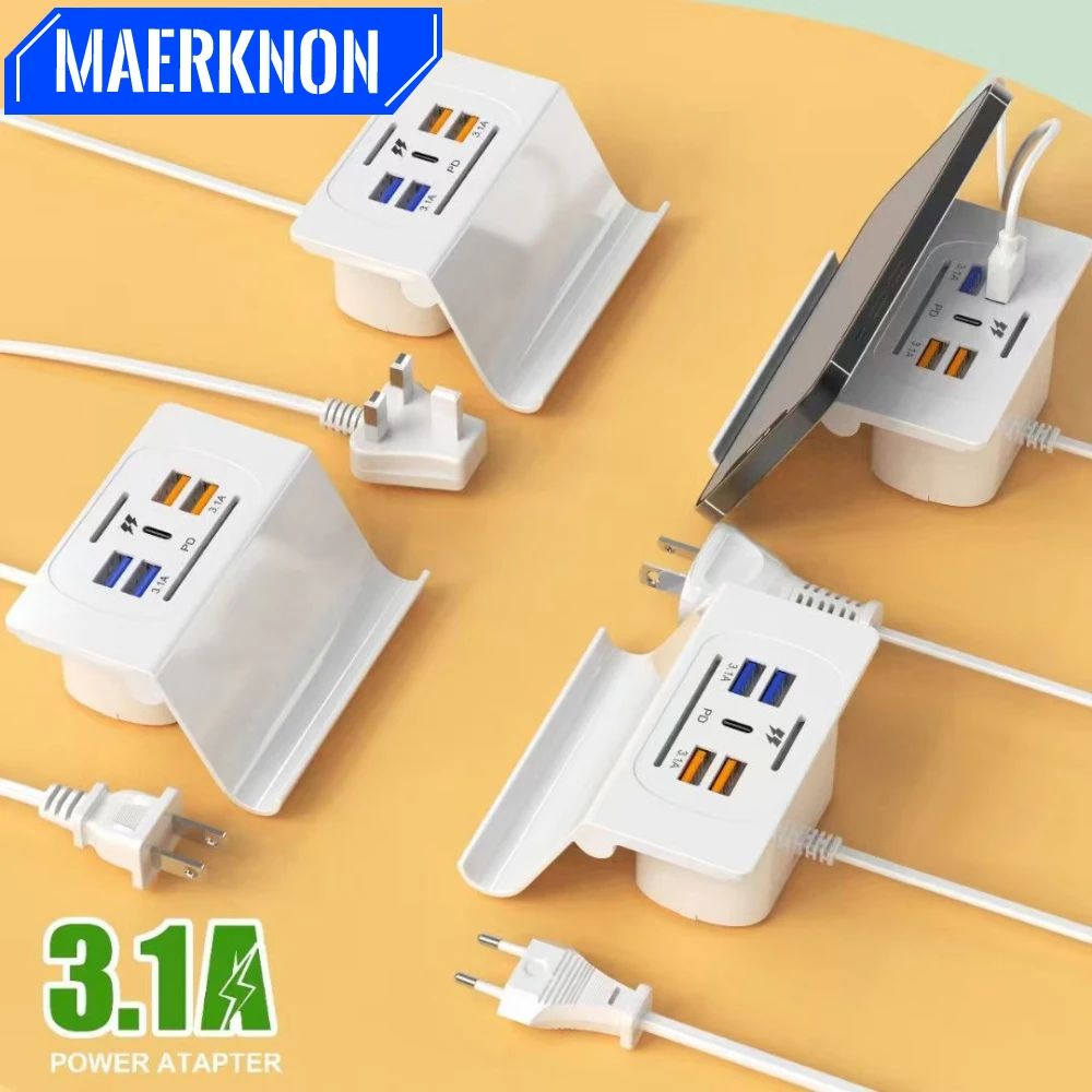 New 3.1A 6USB Multi-Port-Function Desktop Stand Mobile Phone Charger Quick Charging Socket Charging