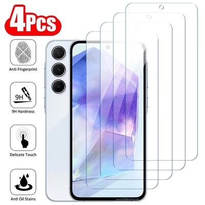 4PCS Tempered Glass For Samsung Galaxy A55 A35 Full Cover Screen Protector A05 A25 35A A 35 A 55 A55