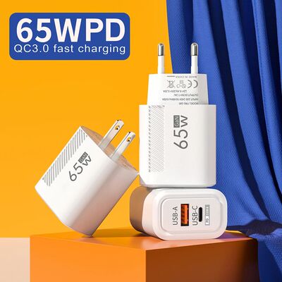 65W USB Type C Mobile Phone Charger QC3.0 Quick Charge Charger Quick Charging Wall Power Adapter For