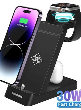 3In1 Quick Wireless Charger Stand For iPhone 15 14 13 12 11