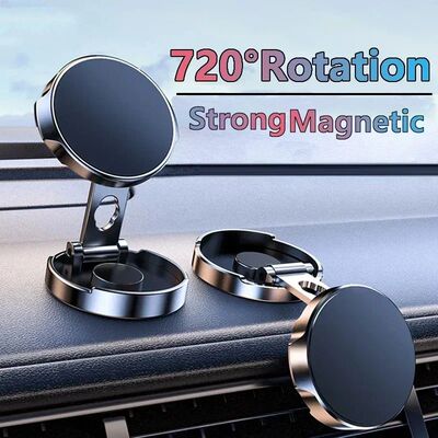 Car Mobile Phone Stand Strong Magnetic Car Holder 720° Fold