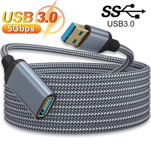 Nylon Braided USB 3.0 Extension Cable Male to Female 5Gbps Data Cord forPc PS3 Laptops to U Disk Sma