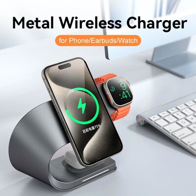 4In1 Metal Shell Wireless Charger for iPhone 15 14 13 12 Mag