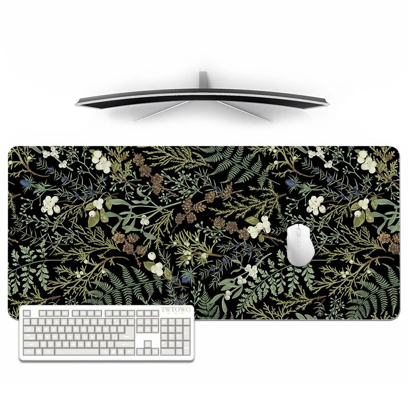 Mouse Pad Gamer Green Flowers And Plants XL Computer Mousepa