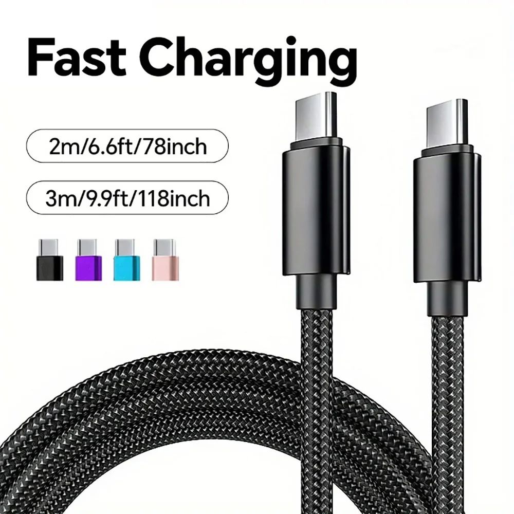 PD 60W Type C Cable Quick Charging Phone Charger Data Cord For iPhone 15 Samsung Huawei USB C to USB