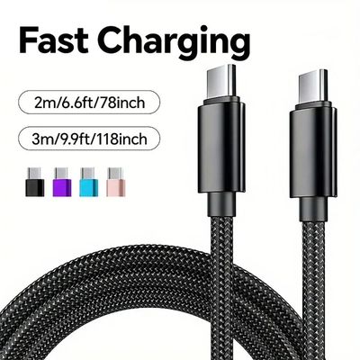 PD 60W Type C Cable Quick Charging Phone Charger Data Cord For iPhone 15 Samsung Huawei USB C to USB