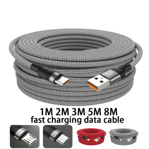 6A USB TYPE C/Micro USB Quick Charge Cable 3m 5 Meters USB C Android Extend Charging Cable for Huawe