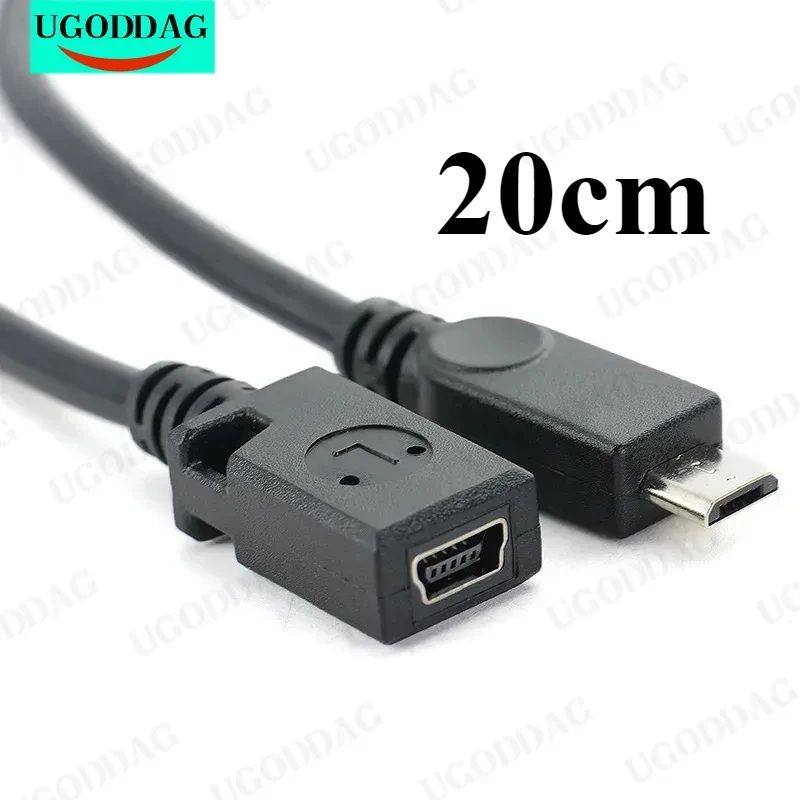 Mini USB Female to Micro USB Male 8 pin to 5 pin Connector Adapter OD4.0mm line for Smart Phones Tab