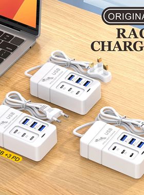 Multiport USB Charger 35W PD Type C Quick Charge Quick Wall Chargers USB Hub Adapter Mobile Phone EU