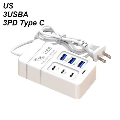 35W Charger 6 USB Out PD Type C Super Charge Quick Wall Chargers USB Adapter Mobile Phone EU US Plug
