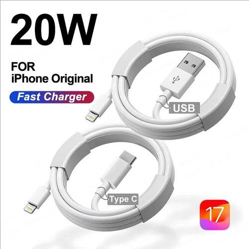 20W PD Original Quick Charging USB Cable for iPhone 14 8 7 Plus 13 12 11 Pro XS Max XR X USB C Rapid