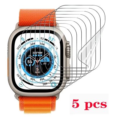 5Pcs Hydrogel Film for Apple Watch Ultra 9 8 7 6 SE 5 4 3 2 Screen Protectors iWatch Series 49mm 45m