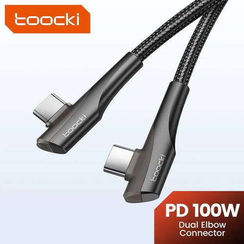 PD 60W 100W USB Type C Cable 90 Degree Dual Elbow Data Cord For iPhone 15 Samsung S23 Realme 5A Quic