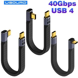 USB 4 90 Degree Thunderbolt3 Elbow USB C Cable 40Gbps Thunderbolt 4 Angle Type C Cable for SSD Lapto