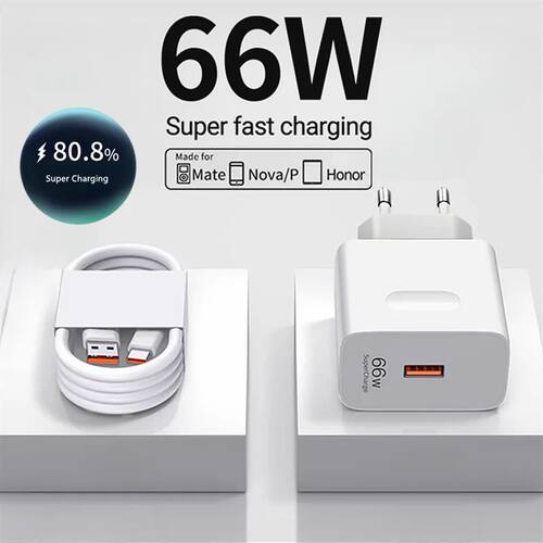 6A 66W Super Quick Charger Type C Cable for Huawei Mate 40 50 60 P50 P60 Nova 8 9 10 Honor 50 70 90