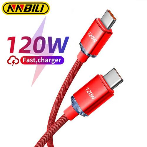 120W 7A Type C to Type C Cable For iPhone 15 16 Mobile Phone Quick Charge USB C Cable Quick Data Cha