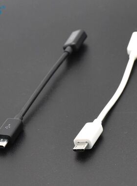 10cm Micro USB Female to Micro USB Male F/M Extension Extender Date Charging Short OTG Cable Black 2