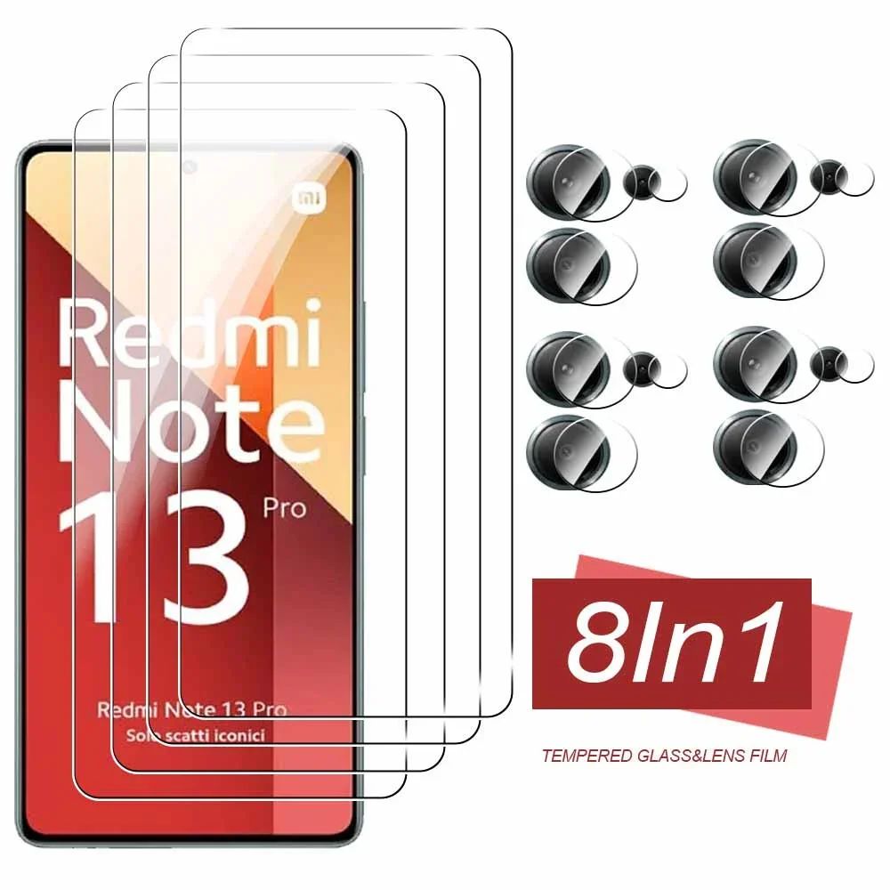 8In1 Redmy Note13 13Pro 5G Camera Lens Protective For Redmi Note 13 Pro 4G Tempered Glass Screen Pro