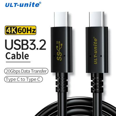 USB 3.2 Gen 2 Type C to C Cable 20Gbps Type-C Cord 4K UHD PD