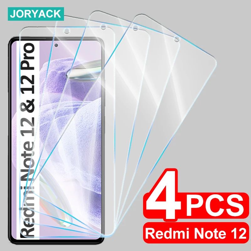4PCS Screen Protector Tempered Glass For Redmi Note 12 Turbo 12 4G 11 Pro 10 10S 11S Glass Redmi Not