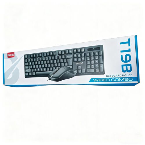 T19b Wired Keyboard And Mouse Combo Usb Slim Design For Busi