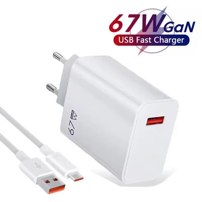 67W GaN USB Quick Charging Charger EU/US/UK Plug Charger Adapter Quick Charge 3.0 Adapter Type C Cab