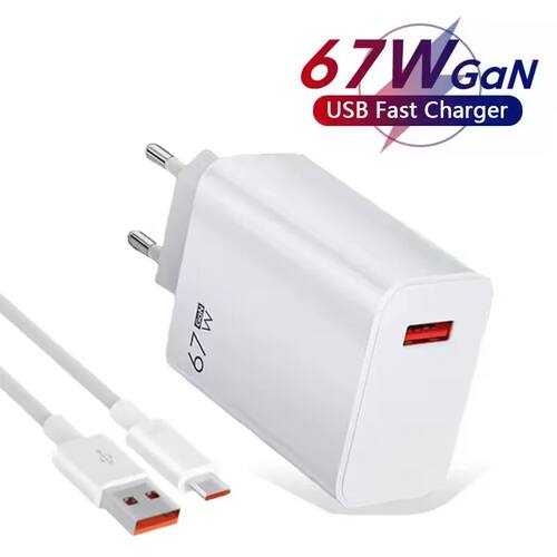 67W GaN USB Quick Charging Charger EU/US/UK Plug Charger Adapter Quick Charge 3.0 Adapter Type C Cab