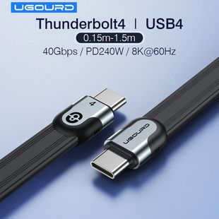 40Gbps Thunderbolt 4 USB C Full Function Cable Flat USB 4 Date Cable 0.15m 1m 8K PD 240W Cord for Th