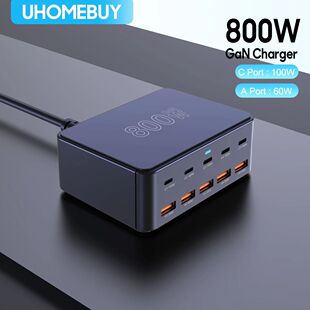 800W USB C GaN Charger 100W PD3.0 PPS QC3.0 Multiport Quick