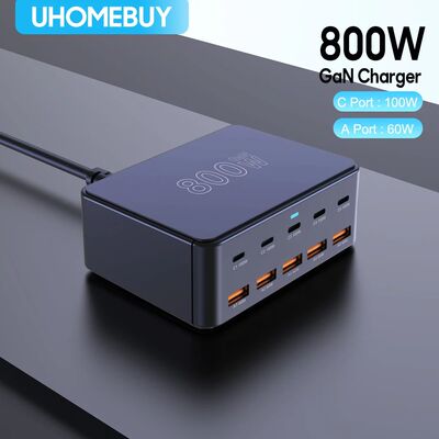 800W USB C GaN Charger 100W PD3.0 PPS QC3.0 Multiport Quick