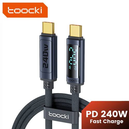 240W USB C to USB C Cable LED Digital PD3.1 QC4.0 Quick Charging Dual C Cable for iPhone 15 Pro Macb