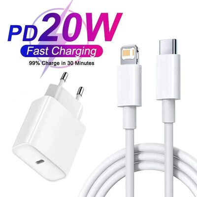 PD 20W Quick Charger For iPhone 14 13 12 11 Pro Max Mini 7 8 Plus XR Type C Cable Quick Charging Dat