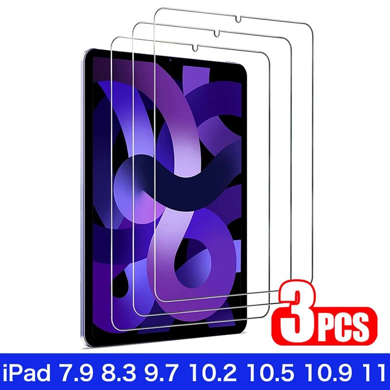 Screen Protector Tempered Glass FiLm For Apple iPad 10 9 8 7 Air 5 4 3 Mini 6 5 4 Pro 12.9 11 10.9 1