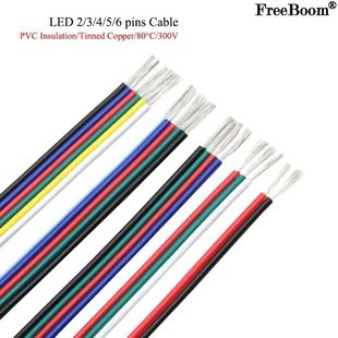 1~50m LED Cable Electrical Wire 2/3/4/5/6pin LED Extension Cables For RGB RGBW RGBWW SMD WS2812B LED