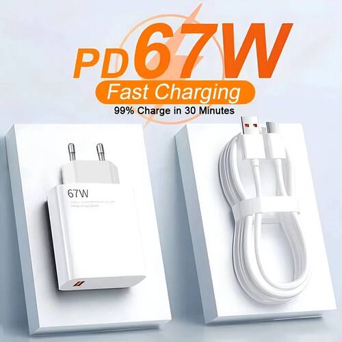 67W USB Quick Charger for 14 13 12 11 10 Ultra Redmi Note 12T 13 Pro Turbo Quick Charge Type C USB C