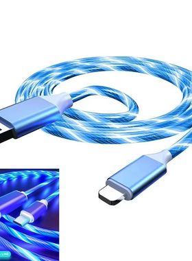 1m Quick Charging Cable Glowing LED Cable Type C Data Cable Flowing Streamer Light USB for IPhone 14