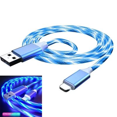 1m Quick Charging Cable Glowing LED Cable Type C Data Cable Flowing Streamer Light USB for IPhone 14