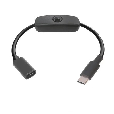 2 in1 USB Type C Extension Cable with On/Off Switch Button U