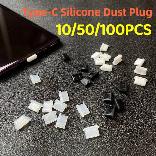10/50/100PCS Type-C Dust Plug USB Charging Port Protector Si