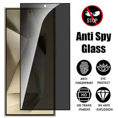 Privacy Tempered Glass for Samsung Galaxy S24 Ultra S24+ Plus Fingerprint Unlocking Anti-spy Screen