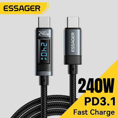 240W USB Type C To USB C Cable 100W PD 3.1 Quick Charging Charger Wire For iPhone 15 Pro max Macbook
