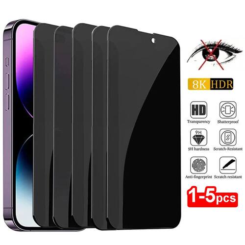 1-5Pcs Privacy Screen Protector for iPhone 15 14 13 11 12 Pro Max Mini Anti Spy Tempered Glass for i