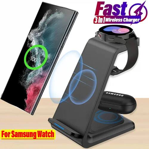3In1 Wireless Charger Stand For Samsung Galaxy S23 S22 S21 W