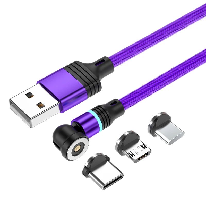 540 Degrees Rotate Magnetic USB C Cable 1M 2M 3M TYPE C Cable For Mobile Phone Magnet Charger Wire C